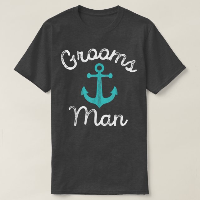 Camiseta Groomsmen Nautical Gift Idea Boda Favor Grooms (Diseño del anverso)
