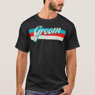 Camiseta Groomsmen retro a rayas Boda brid