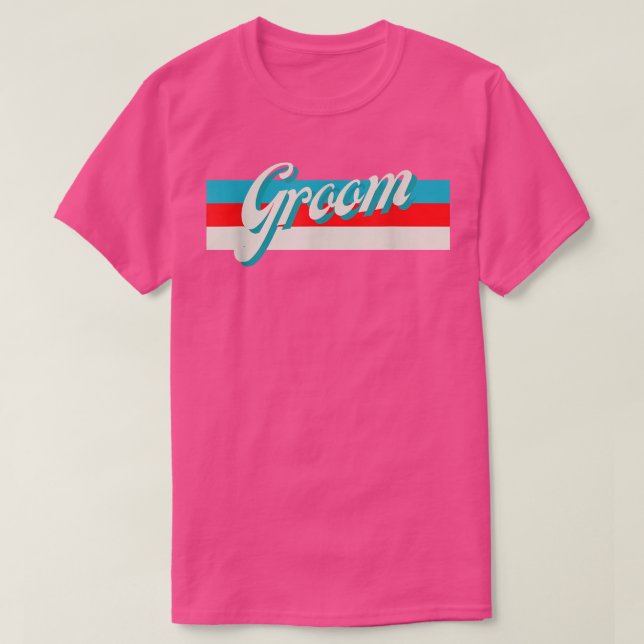 Camiseta Groomsmen retro a rayas Boda brid (Diseño del anverso)