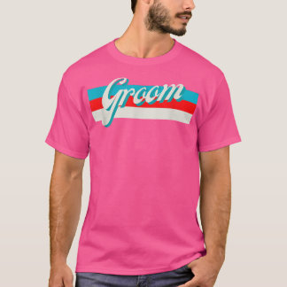 Camiseta Groomsmen retro a rayas Boda brid