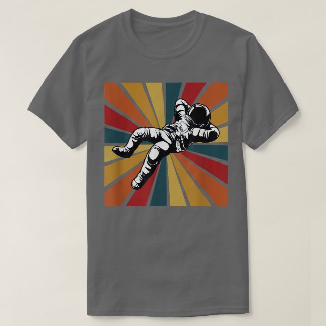 Camiseta Groov de fondo retro de rebrote de astronauta chil (Diseño del anverso)