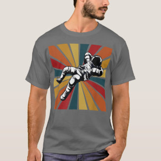 Camiseta Groov de fondo retro de rebrote de astronauta chil