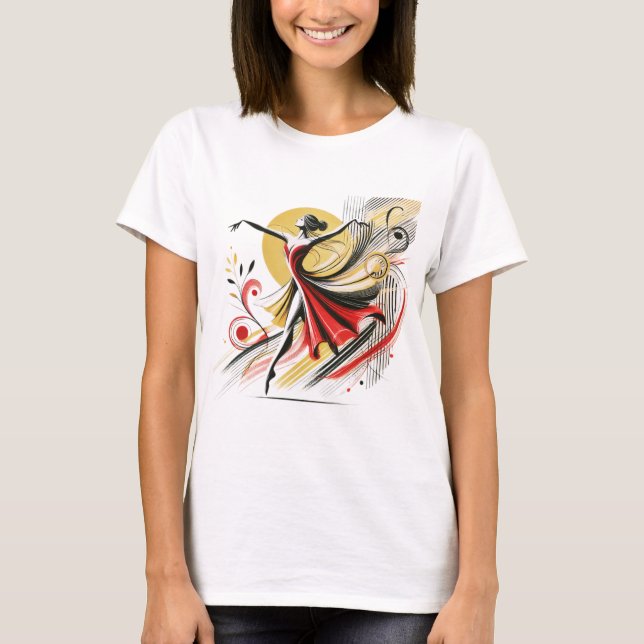 Camiseta "Groove Chica: Dance & Beats T-Shirt Design" (Anverso)