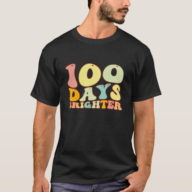 Camiseta Groovy 100 Days Brighter Student 100th Day Of Scho (Anverso)