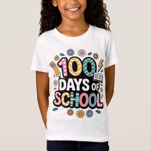Camiseta Groovy 100 Days of School (Anverso)