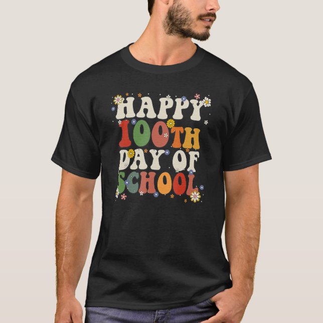 Camiseta Groovy 100° Día De Enseñanza Hippie Costume (Anverso)