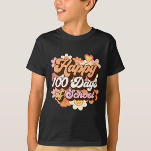 Camiseta Groovy 100 Días De Escuela Maestro Niños Retro Fel