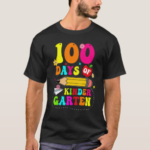 Camiseta Groovy 100 Días De Kindergarten Niños Maestro 100º