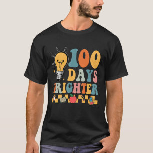 Camiseta Groovy 100 días maestro hippie más brillante 100 d