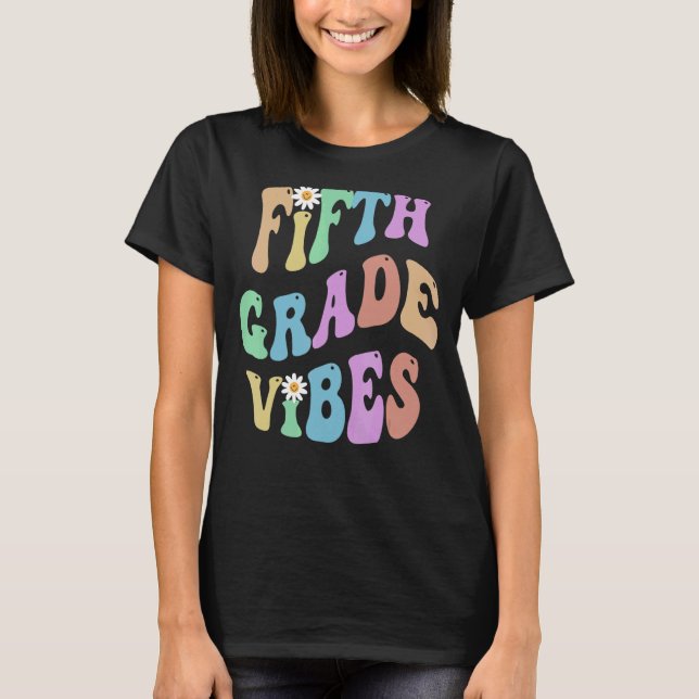 Camiseta Groovy 5º GRADO VIBES Profesor de escuela QUINTO G (Anverso)