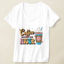 Camiseta Groovy 70s Estampado de Leopardo Café Me Hace Más