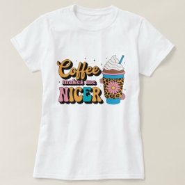 Camiseta Groovy 70s Estampado de Leopardo Café Me Hace Más