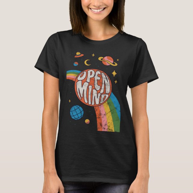 Camiseta Groovy 70s Retro Hippie Vibes Rainbow (Anverso)