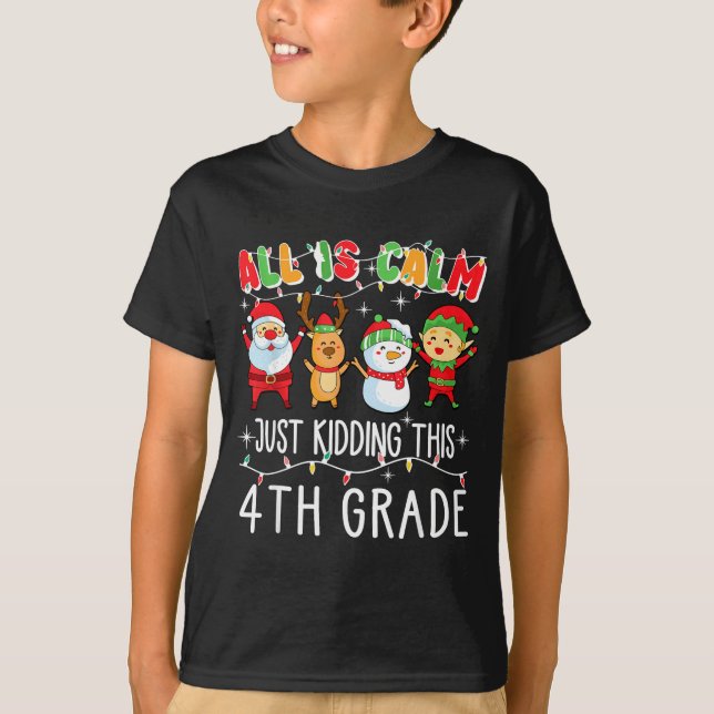 Camiseta Groovy All Is Calm Just Kidding This Is 5th Grade  (Anverso)