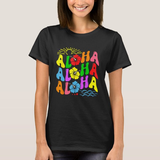 Camiseta Groovy Aloha Hawaii Beach Summer Vacation Family C (Anverso)