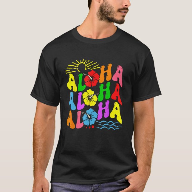 Camiseta Groovy Aloha Hawaii Beach Summer Vacation Family C (Anverso)