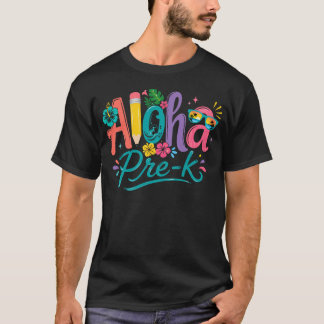 Camiseta Groovy Aloha Profesor de Pre-K Vacaciones de Veran