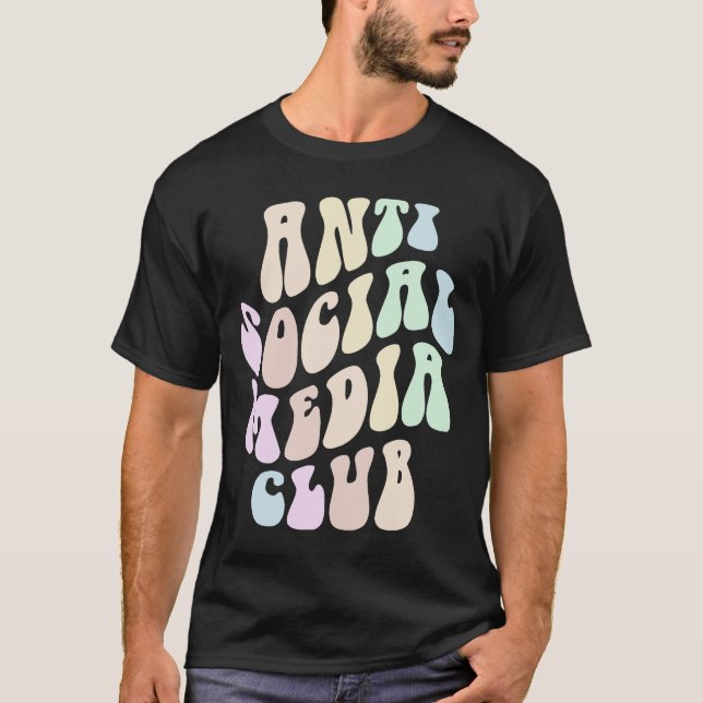 Camiseta Groovy ANTI CLUB DE MEDIOS SOCIALES Estancia retro (Anverso)