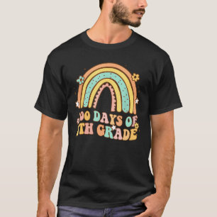 Camiseta Groovy arcoiris retro 100 días de escuela 7º grado