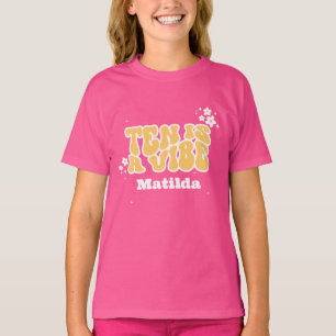 Camiseta groovy arcoíris ten es un vibe retro daisy cool de