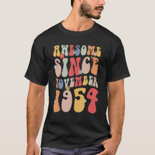 Camiseta Groovy Asombroso Desde Noviembre De 1954 Retro 68