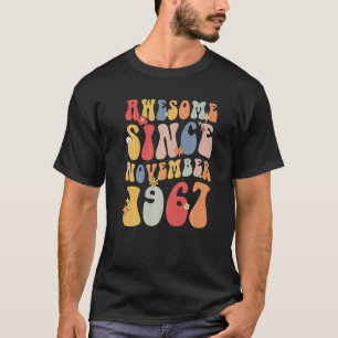 Camiseta Groovy Asombroso Desde Noviembre De 1967 Retro 55