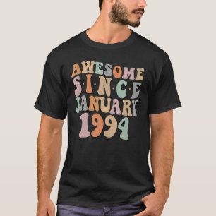 Camiseta Groovy Awesome Desde enero de 1994 29º cumpleaños 