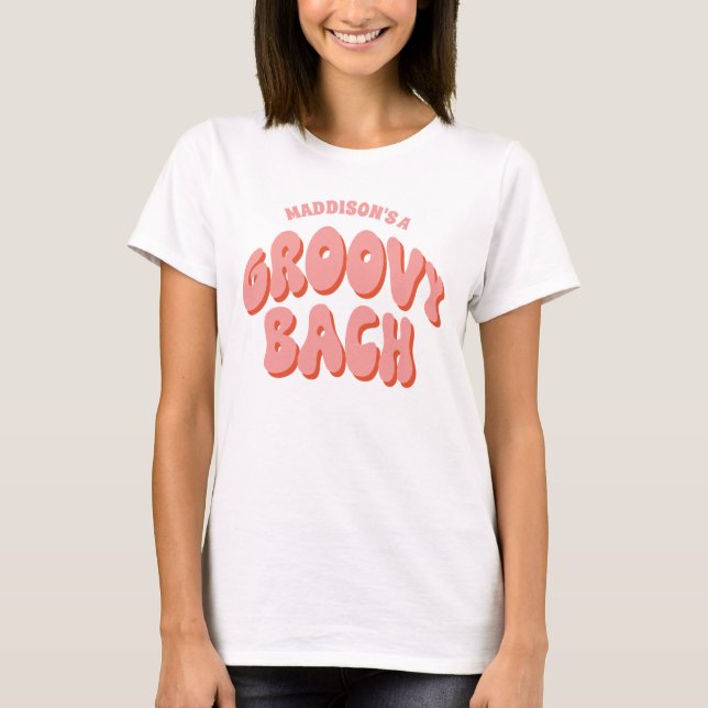 Camiseta Groovy Bach Personalizado Retro Bachelorette camis (Anverso)