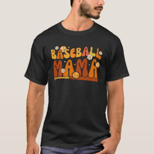 Camiseta Groovy Baseball Mama Softball Pitcher Catcher Moth