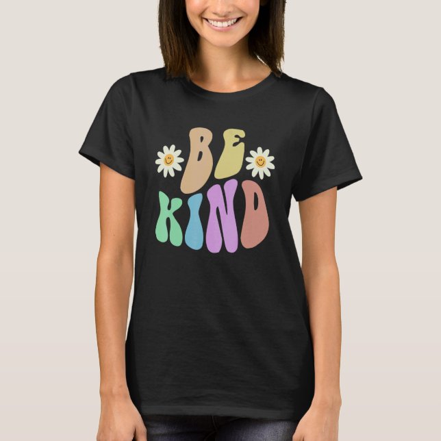 Camiseta Groovy BE KIND Retro Stop Bullying Choose Kindness (Anverso)