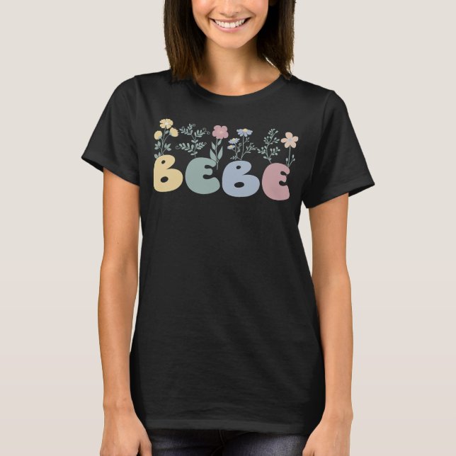 Camiseta Groovy Bebe Abuela Flores Bebe Abuela  (Anverso)
