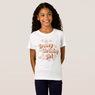 Camiseta Groovy Birthday Chica T-Shirt   Retro Daisy Boho P