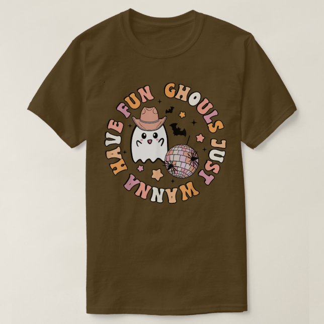 Camiseta Groovy Boho Ghouls solo quiere divertirse, dulce p (Diseño del anverso)