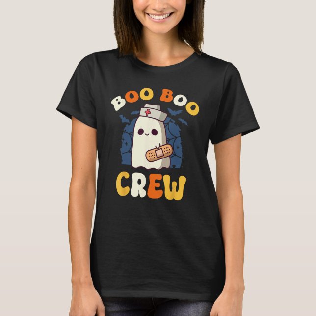 Camiseta Groovy Boo Boo Crew Enfermera Graciosas Fantasmas (Anverso)