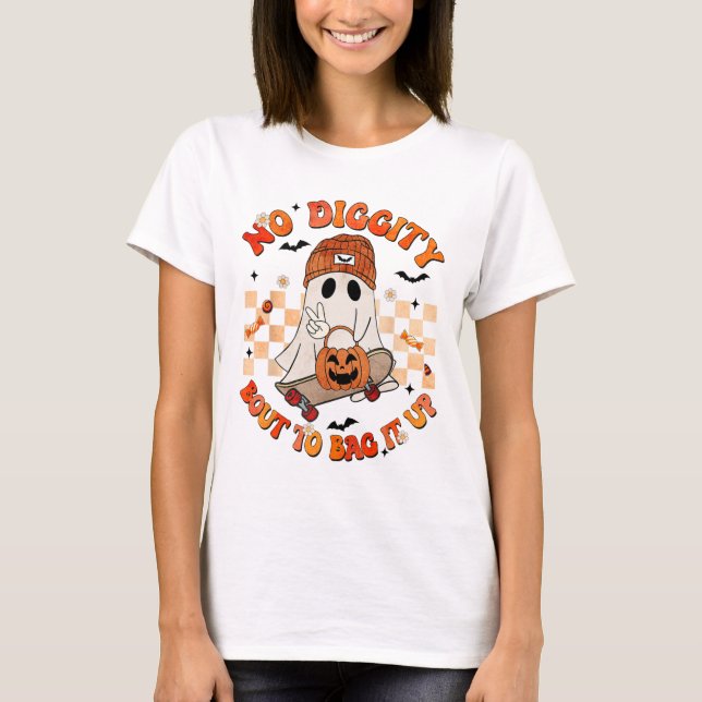 Camiseta Groovy Boo No Hay Diedad De Sacarlo De Halloween B (Anverso)