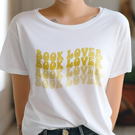 Camiseta Groovy Book Lover retro amarillo multicolor