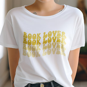 Camiseta Groovy Book Lover retro amarillo multicolor