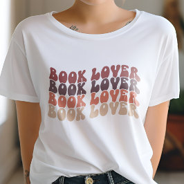Camiseta Groovy Book Lover Retro Multicolorizado Muerto