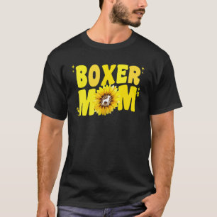 Camiseta Groovy Boxer Mom For Women Sunflower Boxer Dog Ow