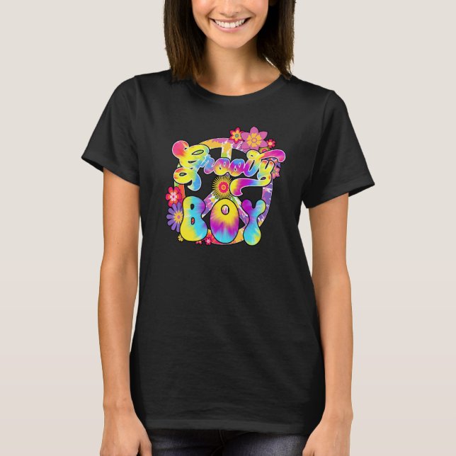 Camiseta Groovy Boy Matemple Baby Shower Hippie Tie (Anverso)