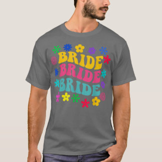 Camiseta Groovy Bride Retro Bride Chicas de moda Boda Tri