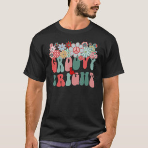 Camiseta Groovy & Bright Retro Groovy Floral Merry Christma