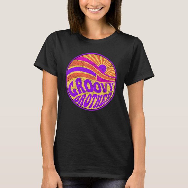 Camiseta Groovy Brother 70s Aesthetic Nostalgia 1970's Retr (Anverso)
