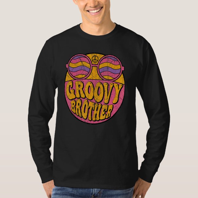 Camiseta Groovy Brother 70s Aesthetic Nostalgia 1970's Retr (Anverso)