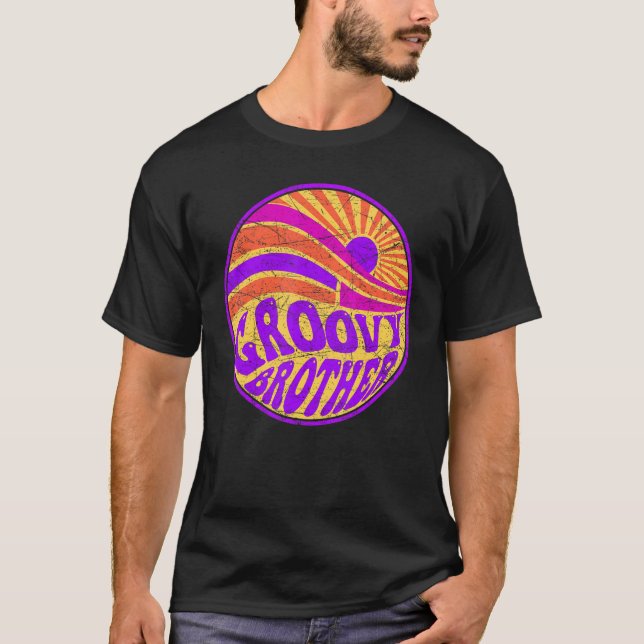 Camiseta Groovy Brother 70s Aesthetic Nostalgia 1970's Retr (Anverso)