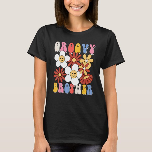Camiseta Groovy Brother Mothers Day Retro 60s 70s 80s Famil (Anverso)