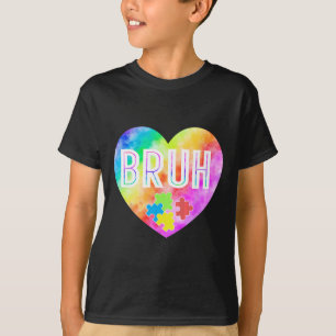 Camiseta Groovy Bruh Autism Awareness Puzzle Piece Para Niñ