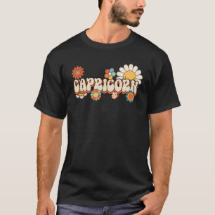 Camiseta Groovy Capricorn Diciembre cumpleaños Zodiac