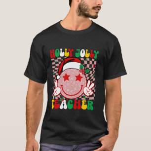 Camiseta Groovy Checkered Navidades Xmas Maestría Santa Wom