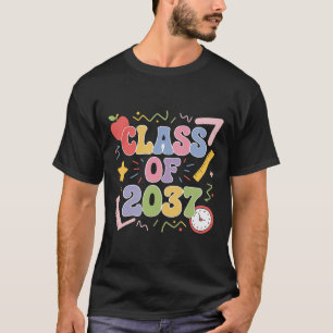 Camiseta groovy Class of 2037 Grow With Me, de vuelta a la 